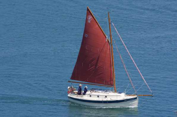 02 June 2020 - 13-20-35 
According to their website..... The Crabber 26 is a stable, well-mannered family cruiser with generous accommodation below deck and an uncompromised sailing performance unexpected from a classic styled gaffer.
---------------------------
Cornish Crabber 26. Sail number 10.